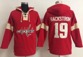 Washington Capitals 19 Nicklas Backstrom Red Pullover NHL Hoodie