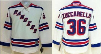 Youth New York Rangers #36 Mats Zuccarello White Stitched NHL Jersey