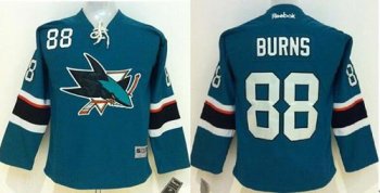 Youth San Jose Sharks #88 Brent Burns Green Stitched NHL Jersey