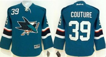 Youth San Jose Sharks #39 Logan Couture Green Stitched NHL Jersey