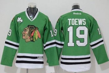 Youth Chicago Blackhawks #19 Jonathan Toews Stitched Green NHL Jersey