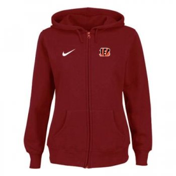 Cincinnati Bengals Ladies Tailgater Full Zip Hoodie - Red