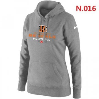 Cincinnati Bengals Women's Nike Critical Victory Pullover Hoodie Light grey