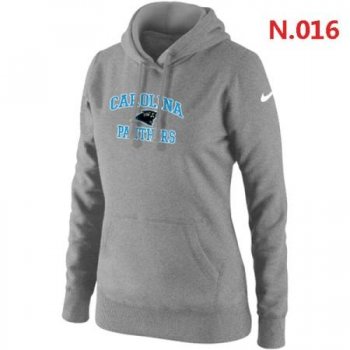 Carolina Panthers Women's Nike Heart & Soul Pullover Hoodie Light grey