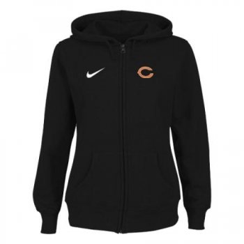 Chicago Bears Ladies Tailgater Full Zip Hoodie - Black