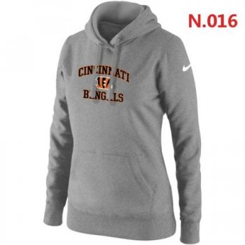 Cincinnati Bengals Women's Nike Heart & Soul Pullover Hoodie Light grey