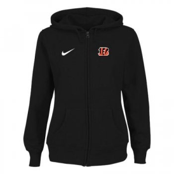 Cincinnati Bengals Ladies Tailgater Full Zip Hoodie - Black