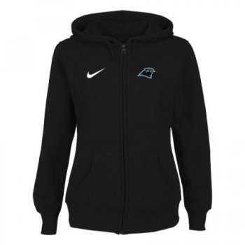 Carolina Panthers Ladies Tailgater Full Zip Hoodie - Black