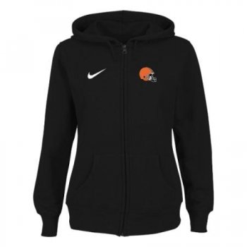 Cleveland Browns Ladies Tailgater Full Zip Hoodie - Black