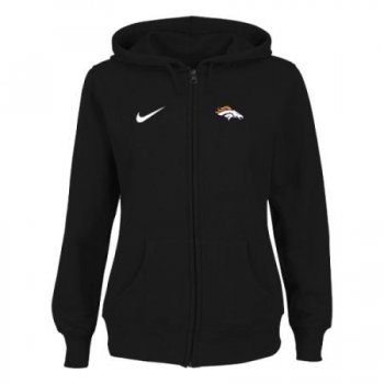 Denver Broncos Ladies Tailgater Full Zip Hoodie - Black