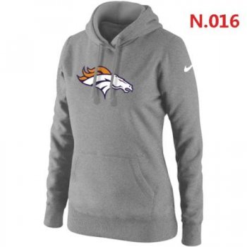 Denver Broncos Women's Nike Club Rewind Pullover Hoodie ?C Light grey