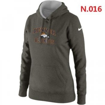 Denver Broncos Women's Nike Heart & Soul Pullover Hoodie Dark grey