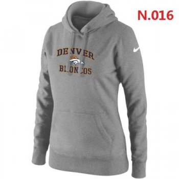 Denver Broncos Women's Nike Heart & Soul Pullover Hoodie Light grey