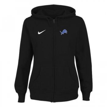 Detroit Lions Ladies Tailgater Full Zip Hoodie - Black