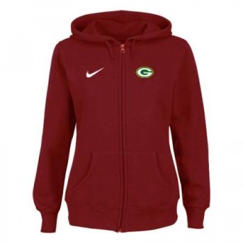 Green Bay Packers Ladies Tailgater Full Zip Hoodie - Red