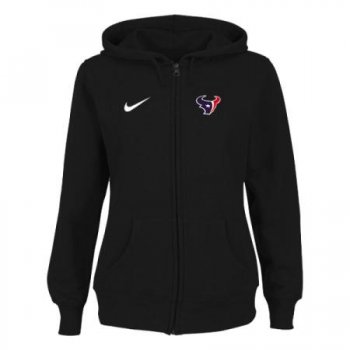 Houston Texans Ladies Tailgater Full Zip Hoodie - Black