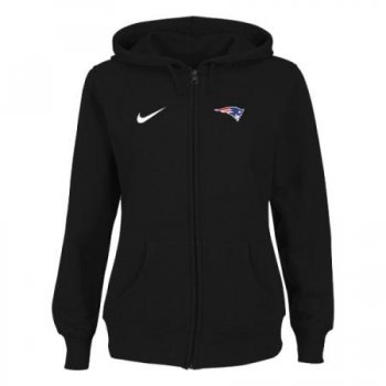 New England Patriots Ladies Tailgater Full Zip Hoodie - Black