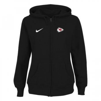 Kansas City Chiefs Ladies Tailgater Full Zip Hoodie - Black