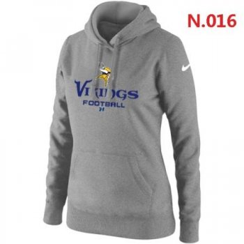 Minnesota Vikings Women's Nike Critical Victory Pullover Hoodie Light grey