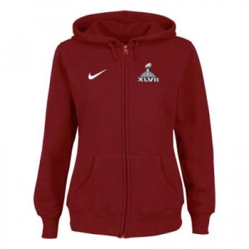 NFL Super Bowl XLVII Ladies Tailgater Full Zip Hoodie - Red