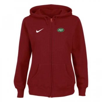 New York Jets Ladies Tailgater Full Zip Hoodie - Red