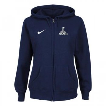 NFL Super Bowl XLVII Ladies Tailgater Full Zip Hoodie - Blue