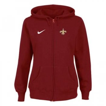 New Orleans Saints Ladies Tailgater Full Zip Hoodie - Red