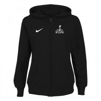 NFL Super Bowl XLVIII Ladies Tailgater Full Zip Hoodie - Black