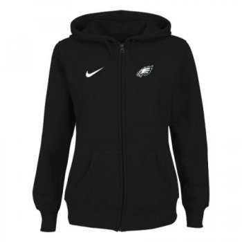 Philadelphia Eagles Ladies Tailgater Full Zip Hoodie - Black