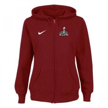 NFL Super Bowl XLVIII Ladies Tailgater Full Zip Hoodie - Red