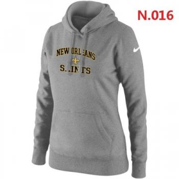 New Orleans Saints Women's Nike Heart & Soul Pullover Hoodie Light grey