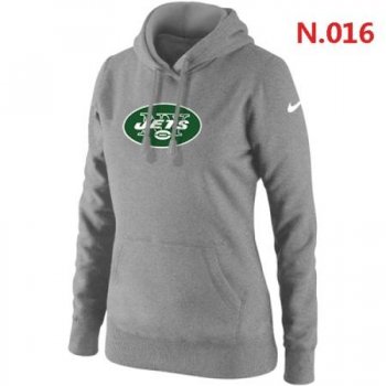 New York Jets Women's Nike Club Rewind Pullover Hoodie ?C Light grey