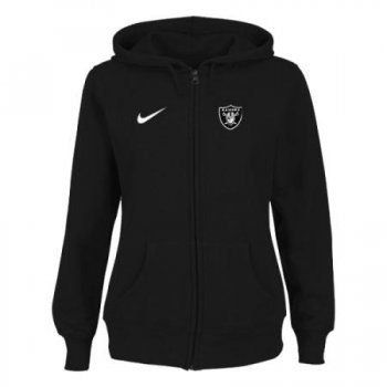 Oakland Raiders Ladies Tailgater Full Zip Hoodie - Black