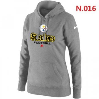 Pittsburgh Steelers Women's Nike Critical Victory Pullover Hoodie Light grey