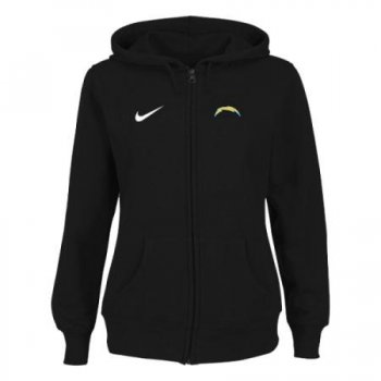 San Diego Charger Ladies Tailgater Full Zip Hoodie - Black