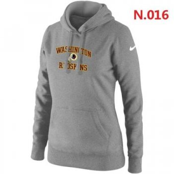 Washington Red Skins Women's Nike Heart & Soul Pullover Hoodie Light grey