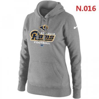 St.Louis Rams Women's Nike Critical Victory Pullover Hoodie Light grey