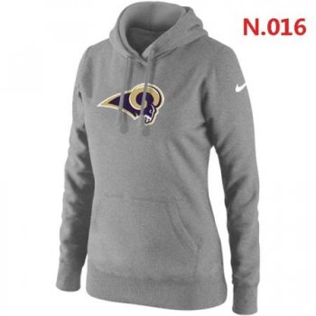 St.Louis Rams Women's Nike Club Rewind Pullover Hoodie ?C Light grey