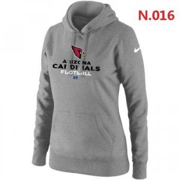 Arizona Cardinals Women's Nike Critical Victory Pullover Hoodie Light grey