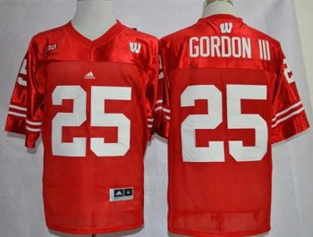 Wisconsin Badgers #25 Melvin Gordon III Red Big Ten Stitched NCAA Jersey