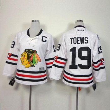 Youth Chicago Blackhawks #19 Jonathan Toews White 2015 Winter Classic Stitched NHL Jersey