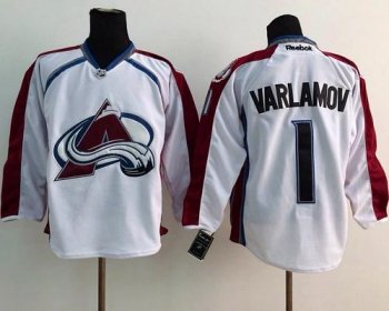 Colorado Avalanche #1 Semyon Varlamov White Stitched NHL Jersey