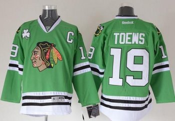 Chicago Blackhawks #19 Jonathan Toews Green Stitched NHL Jersey