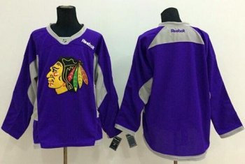 Chicago Blackhawks Blank Purple Hockey Fights Cancer Stitched NHL Jersey