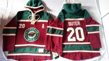 Minnesota Wild #20 Ryan Suter Red Sawyer Hooded Sweatshirt Stitched NHL Jersey