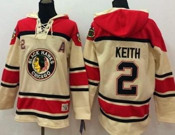 Chicago Blackhawks #2 Duncan Keith Cream Sawyer Hooded Sweatshirt Stitched NHL Jersey