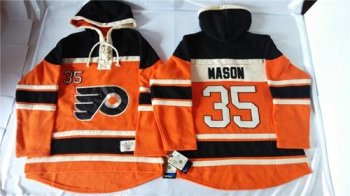 Philadelphia Flyers #35 Steve Mason Orange Sawyer Hooded Sweatshirt Stitched NHL Jersey