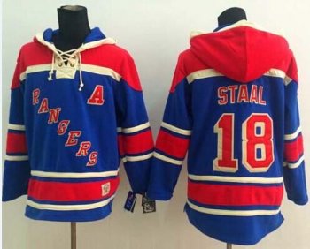 New York Rangers #18 Marc Staal Blue Sawyer Hooded Sweatshirt Stitched NHL Jersey