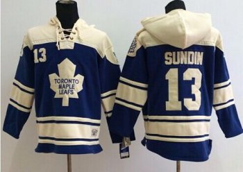 Toronto Maple Leafs #13 Mats Sundin Blue Sawyer Hooded Sweatshirt Stitched NHL Jersey