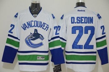 Vancouver Canucks #22 Daniel Sedin White Stitched NHL Jersey